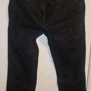 Bebe distressed black jeans